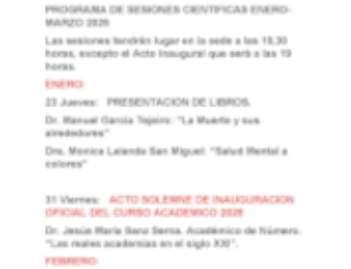 Programa de Sesiones Científicas Enero-Marzo 2025